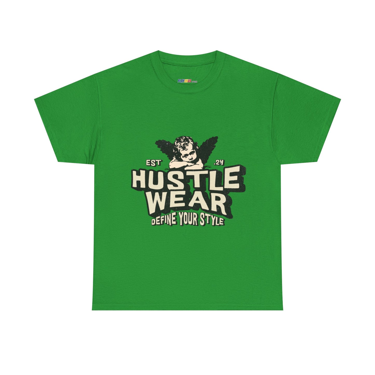 Vintage Angel Graphic T-Shirt – Hustle Wear Style, Casual Streetwear Tee, Unisex Cotton Top Irish Green