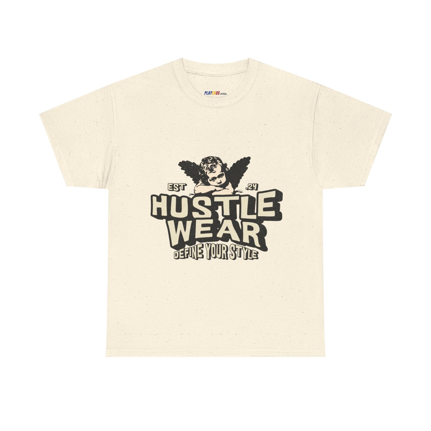 Vintage Angel Graphic T-Shirt – Hustle Wear Style, Casual Streetwear Tee, Unisex Cotton Top Natural