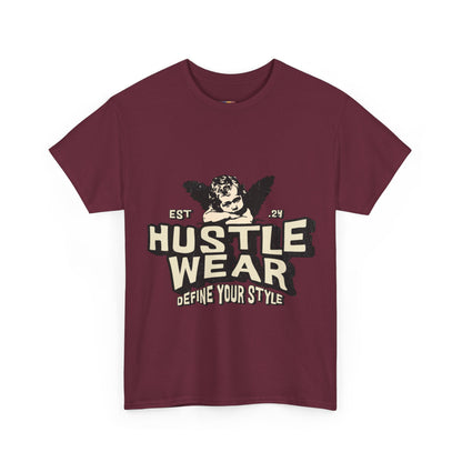 Vintage Angel Graphic T-Shirt – Hustle Wear Style, Casual Streetwear Tee, Unisex Cotton Top Cardinal Red