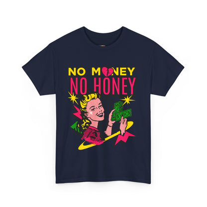 Playful Retro Graphic Tee - 'No Money No Honey' Cardinal Red
