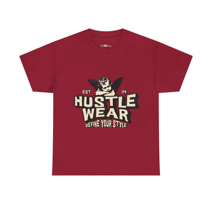 Vintage Angel Graphic T-Shirt – Hustle Wear Style, Casual Streetwear Tee, Unisex Cotton Top Cardinal Red