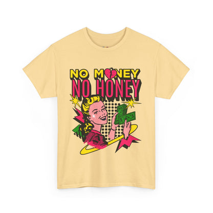 Playful Retro Graphic Tee - 'No Money No Honey' Cardinal Red