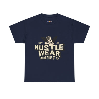 Vintage Angel Graphic T-Shirt – Hustle Wear Style, Casual Streetwear Tee, Unisex Cotton Top Navy
