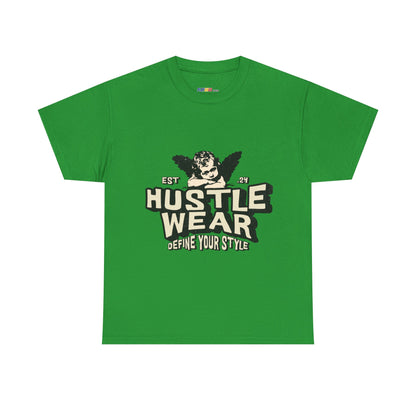 Vintage Angel Graphic T-Shirt – Hustle Wear Style, Casual Streetwear Tee, Unisex Cotton Top Irish Green