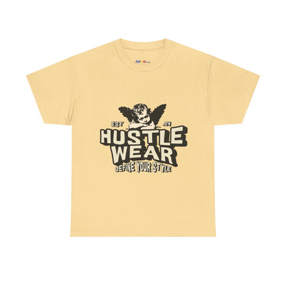 Vintage Angel Graphic T-Shirt – Hustle Wear Style, Casual Streetwear Tee, Unisex Cotton Top Yellow Haze