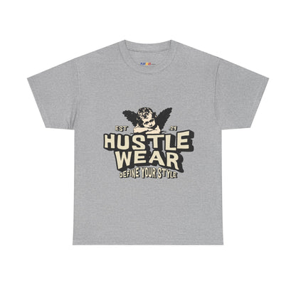 Vintage Angel Graphic T-Shirt – Hustle Wear Style, Casual Streetwear Tee, Unisex Cotton Top Sport Grey