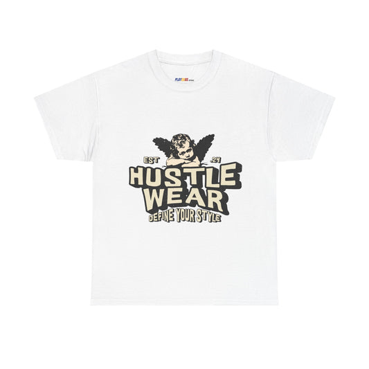 Vintage Angel Graphic T-Shirt – Hustle Wear Style, Casual Streetwear Tee, Unisex Cotton Top White