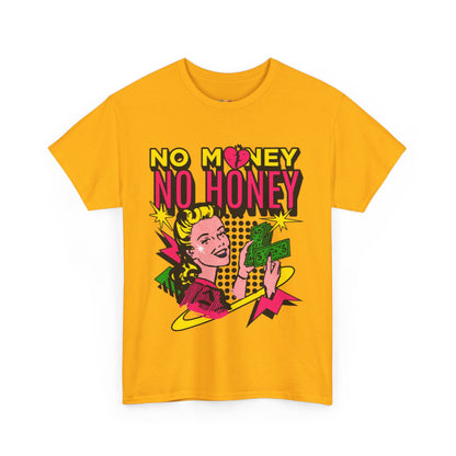 Playful Retro Graphic Tee - 'No Money No Honey' Cardinal Red