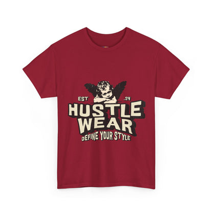 Vintage Angel Graphic T-Shirt – Hustle Wear Style, Casual Streetwear Tee, Unisex Cotton Top Cardinal Red