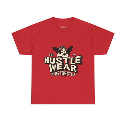 Vintage Angel Graphic T-Shirt – Hustle Wear Style, Casual Streetwear Tee, Unisex Cotton Top Red