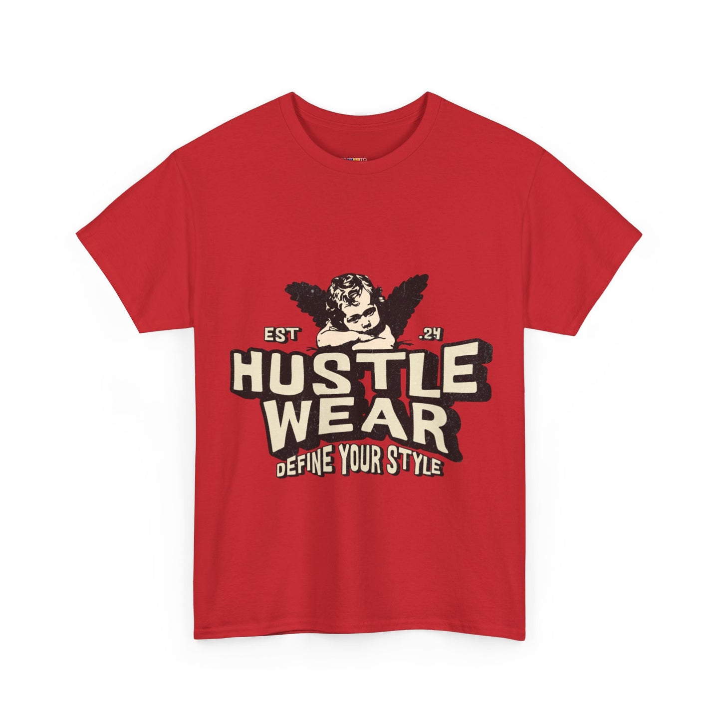 Vintage Angel Graphic T-Shirt – Hustle Wear Style, Casual Streetwear Tee, Unisex Cotton Top Cardinal Red