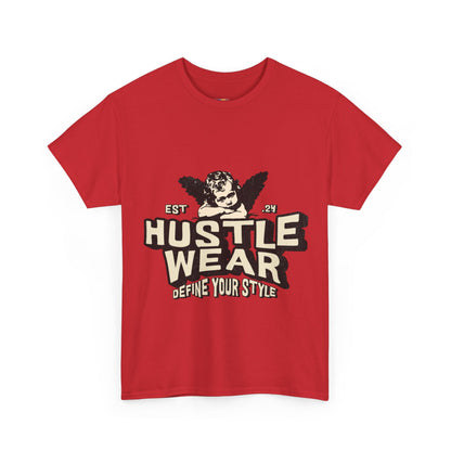 Vintage Angel Graphic T-Shirt – Hustle Wear Style, Casual Streetwear Tee, Unisex Cotton Top Cardinal Red