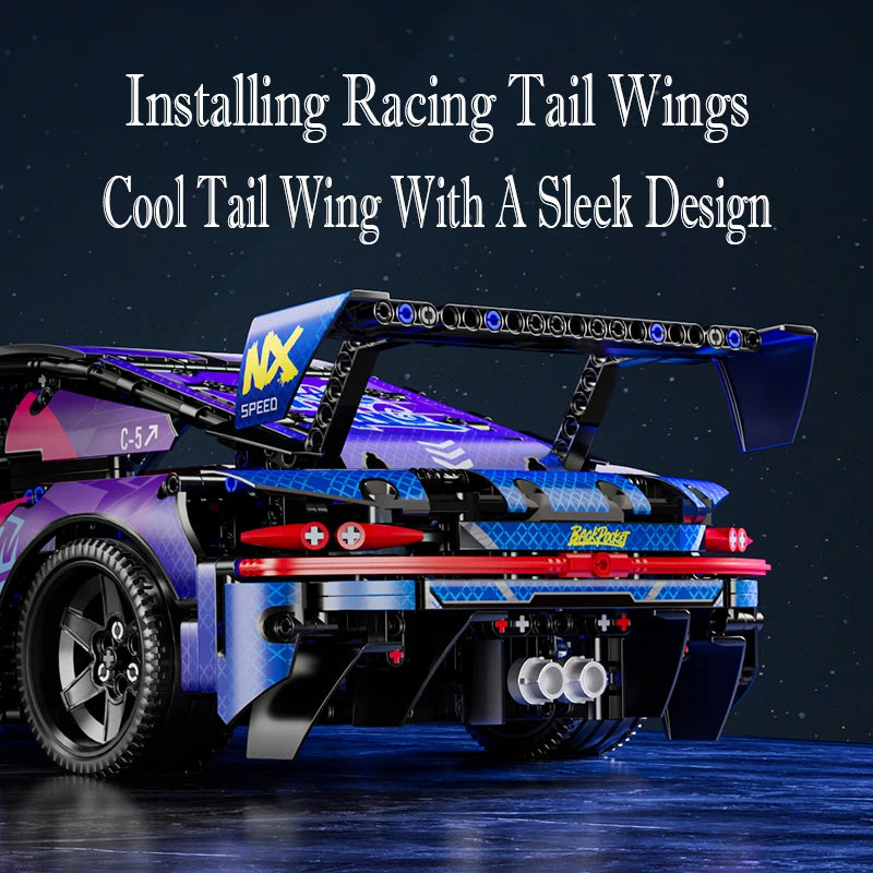 1700pcs RSR Racing Car Building Blocks Set, Technical Model Sports Car Toy DIY Collector's Gift for Adults/Teens/Kids/Boys/Girls