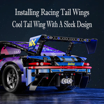 1700pcs RSR Racing Car Building Blocks Set, Technical Model Sports Car Toy DIY Collector's Gift for Adults/Teens/Kids/Boys/Girls