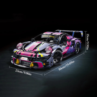 1700pcs RSR Racing Car Building Blocks Set, Technical Model Sports Car Toy DIY Collector's Gift for Adults/Teens/Kids/Boys/Girls 50cm L